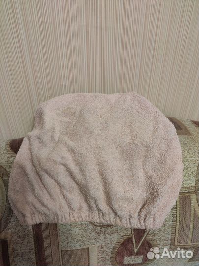 Шарф серый флисовый унисекс.Чалма после душа