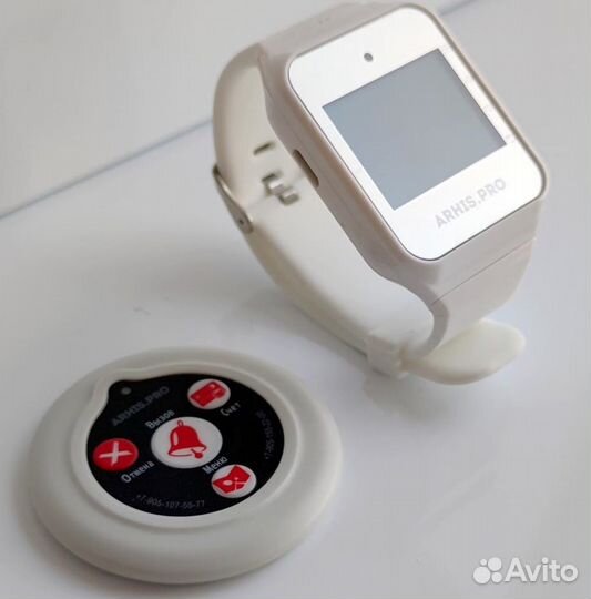 Комплекты вызова персонала: кнопка вызова и часы