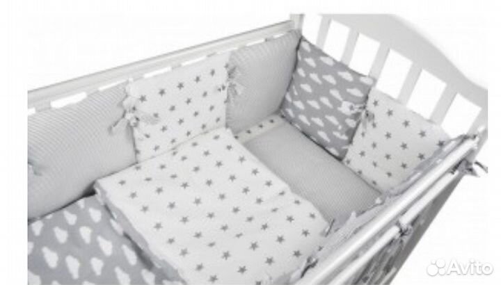 Комплект в кровать «Небо»: бортики-подушки и пост