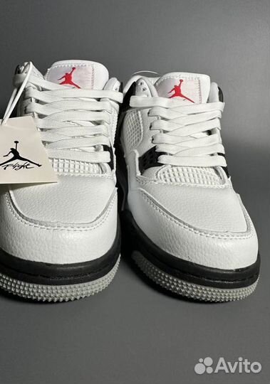 Кроссовки Air Jordan 4 White Oreo Люкс