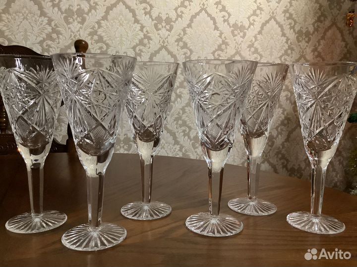 Советские хрустальные фужеры большие