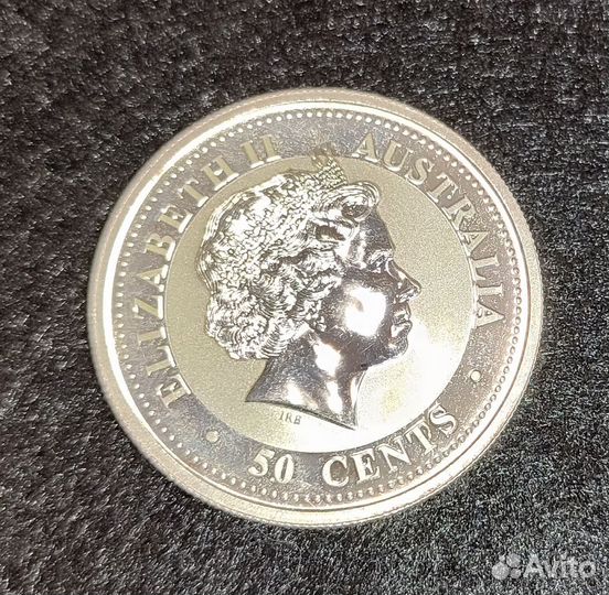 50 центов. Австралия 2002. Год лошади. Серебро
