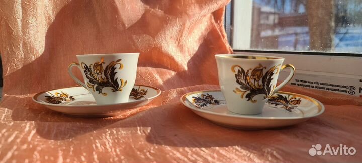 Кофейная пара Рижский фарфор 1сорт СССР винтаж