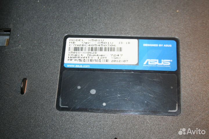 Ноутбук Asus X501U разборка
