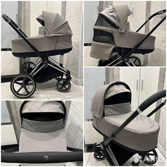 Коляска cybex priam 3 onyx grey 3в1 с isofix