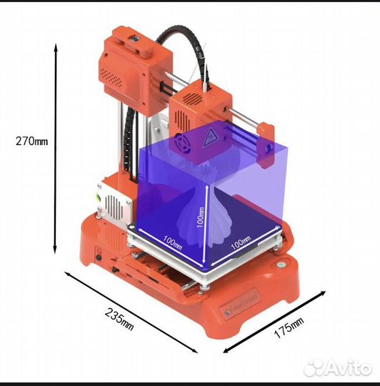 Мини 3D-принтер EasyThreed K7 + PLA пластик 1 кг