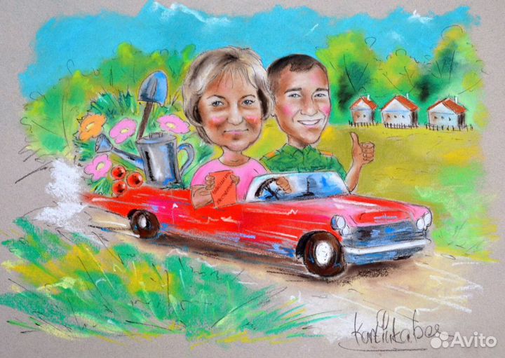 Шарж, Портрет по фото на заказ