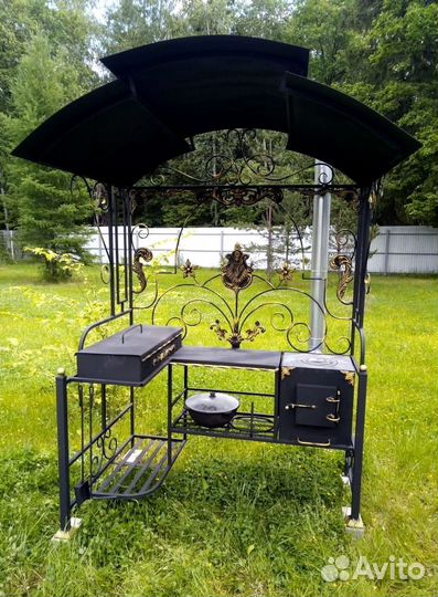 Мангал с печью