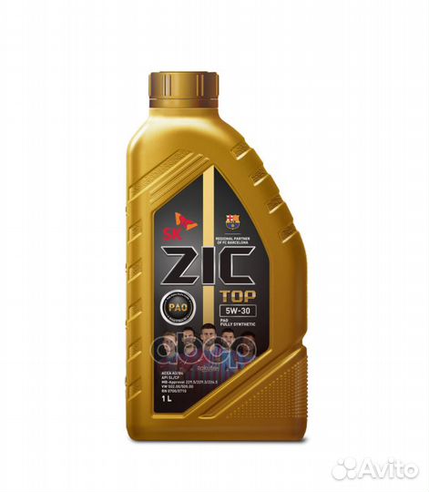 ZIC TOP 5W30 (1L) масло мот. синтAPI SL, acea