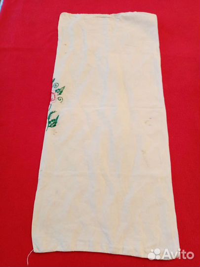 Винтажная наволочка льняная с вышивкой