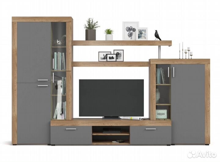 Стенка Монтана крафт табачный серый графит