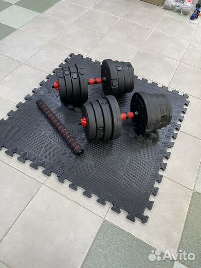 Гантели разборные 30 кг (набор 2х15) с проставкой