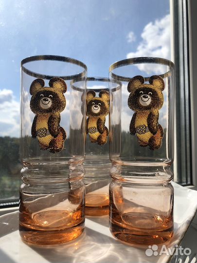 Стаканы карамельное стекло Олимпиада 80