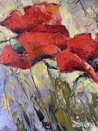 Картина маслом маки