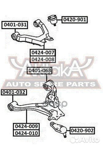 Рычаг mitsubishi pajero 3/4 00/07- передн