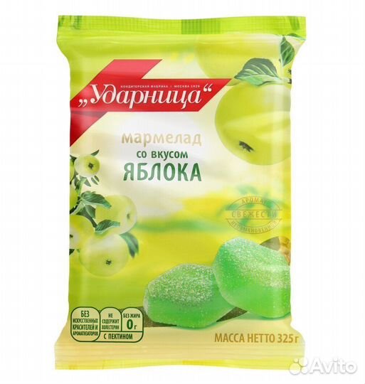 Мармелад ударница со вкусом яблока 325г