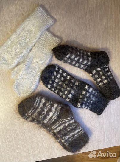 Носки варежки шали платки пуховые