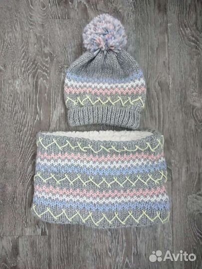 Шапка + снуд шарф деский