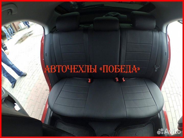 Чехлы Skoda Rapid 2 из экокожи чёрные Классика