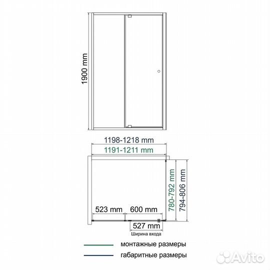 Душевой уголок wasserkraft Aula 190х120х80 11P06