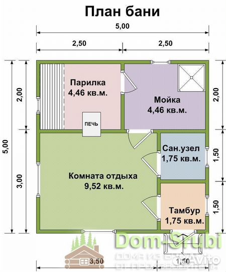 Белоусово. Хорошая надёжная Баня из бруса Б-38 5х5