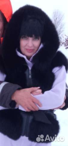 Жилет натуральная кожа,песец