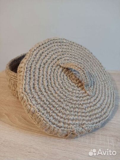 Корзина из джута с крышкой