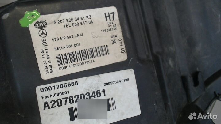 Фара (передняя) Mercedes E-Coupe C207 2009, 2010