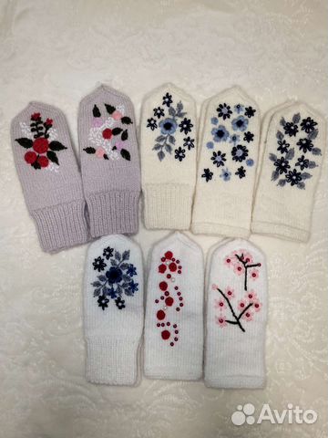 Варежки вязаные женские новые