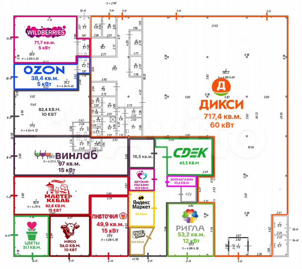 Помещение с Дикси окупаемость 8 лет, 717.4 м²