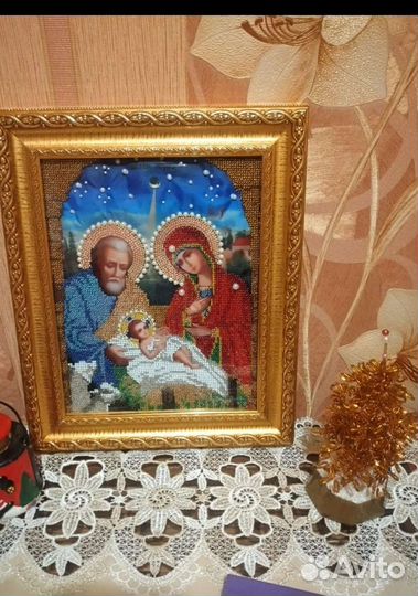 Икона вышетая бисером, Рождество Христово