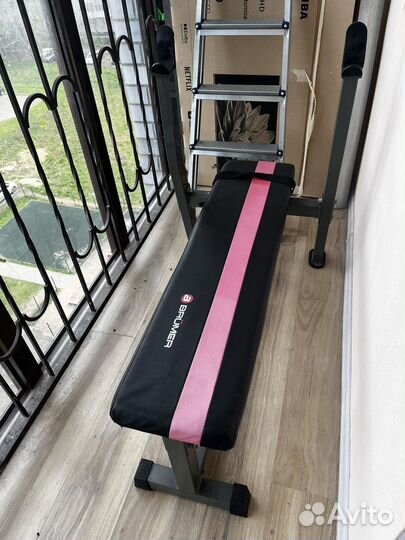 Скамья для жима, гриф, блины