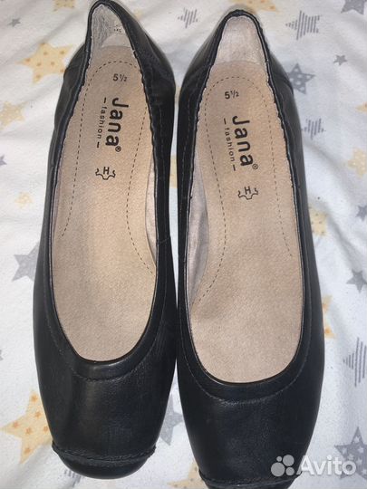 Туфли балетки Jana 37,5-38 школьные Германия