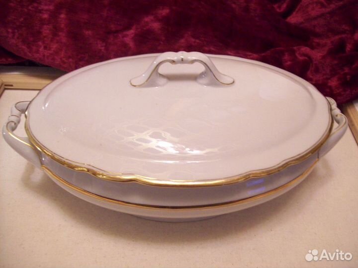 Антикварное Блюдо с крышкой Салатник Германия KPM