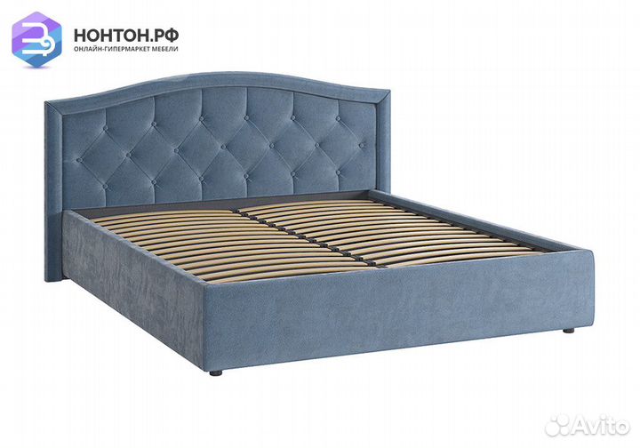 Кровать Верона 2 1.6 м светло-синяя