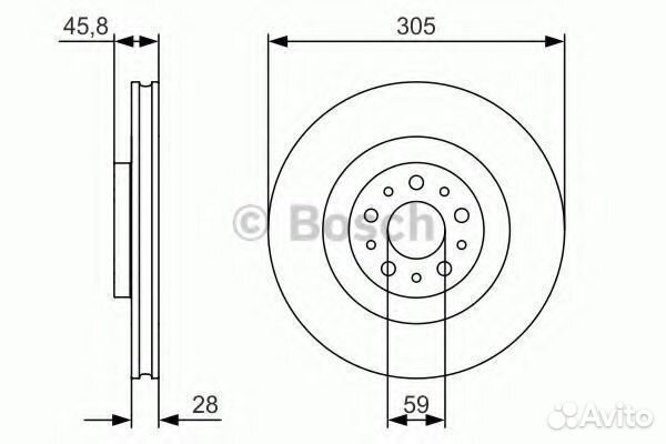 Тормозной диск 0986479736 bosch