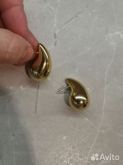 Бижутерия серьги капли новые