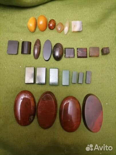 Кабашоны, камни натуральные +янтарь +кораллы