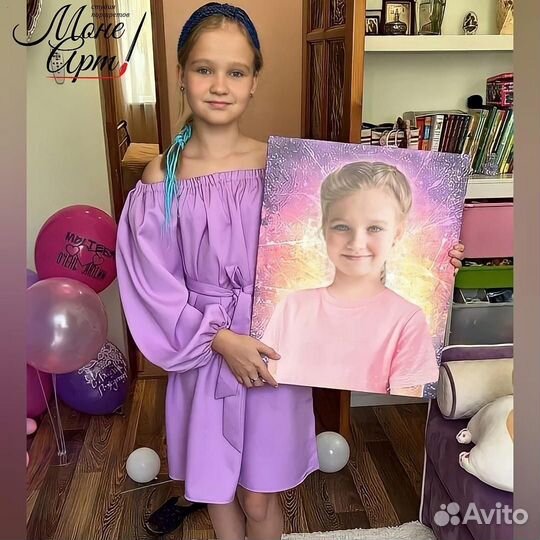 Портрет на холсте, картина по фото, печать