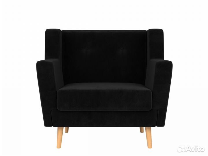 Кресло Брайтон, велюр, черный. Москва и мо