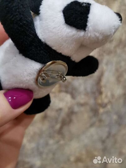 Панда брошь мягкая новая