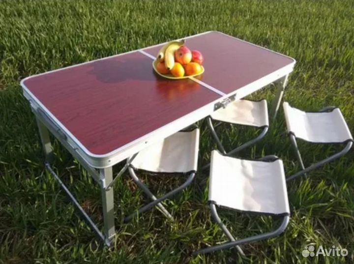 Стол усиленный складной и 4 стула
