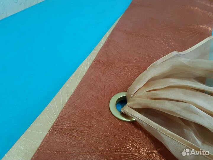 Шторы с ламбрикеном + бордюр для карниза