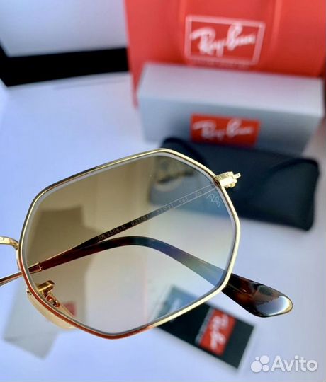 Очки ray ban octagonal коричневые
