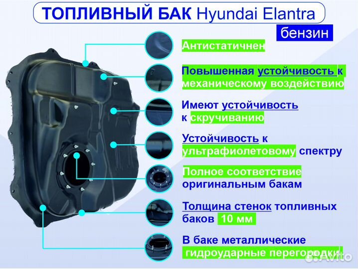Бак топливный Hyundai Elantra г.в. 2006-2011