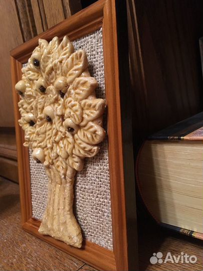Картина из соленого теста, яблоня, символ любви