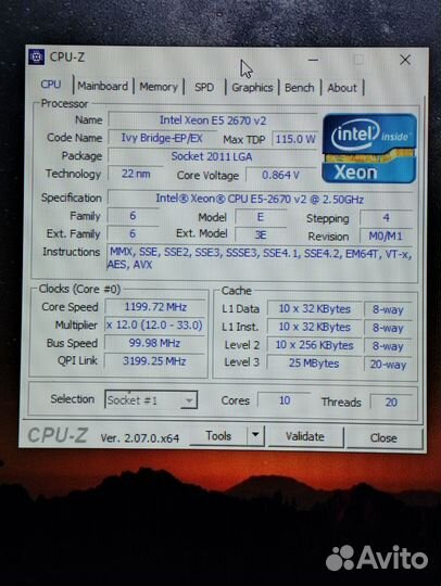 Процессор intel Xeon e5 2670v 2