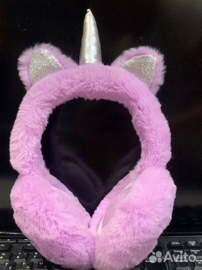 Головной убор, наушники для девочки единорог