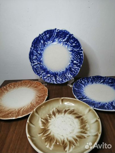 Стройфаянс редкие рельефные 4 тарелочки