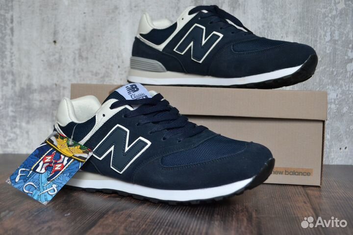 New balance 574 новые мужские синии